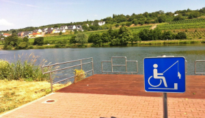 Image of wheelchair user signage at waterfront